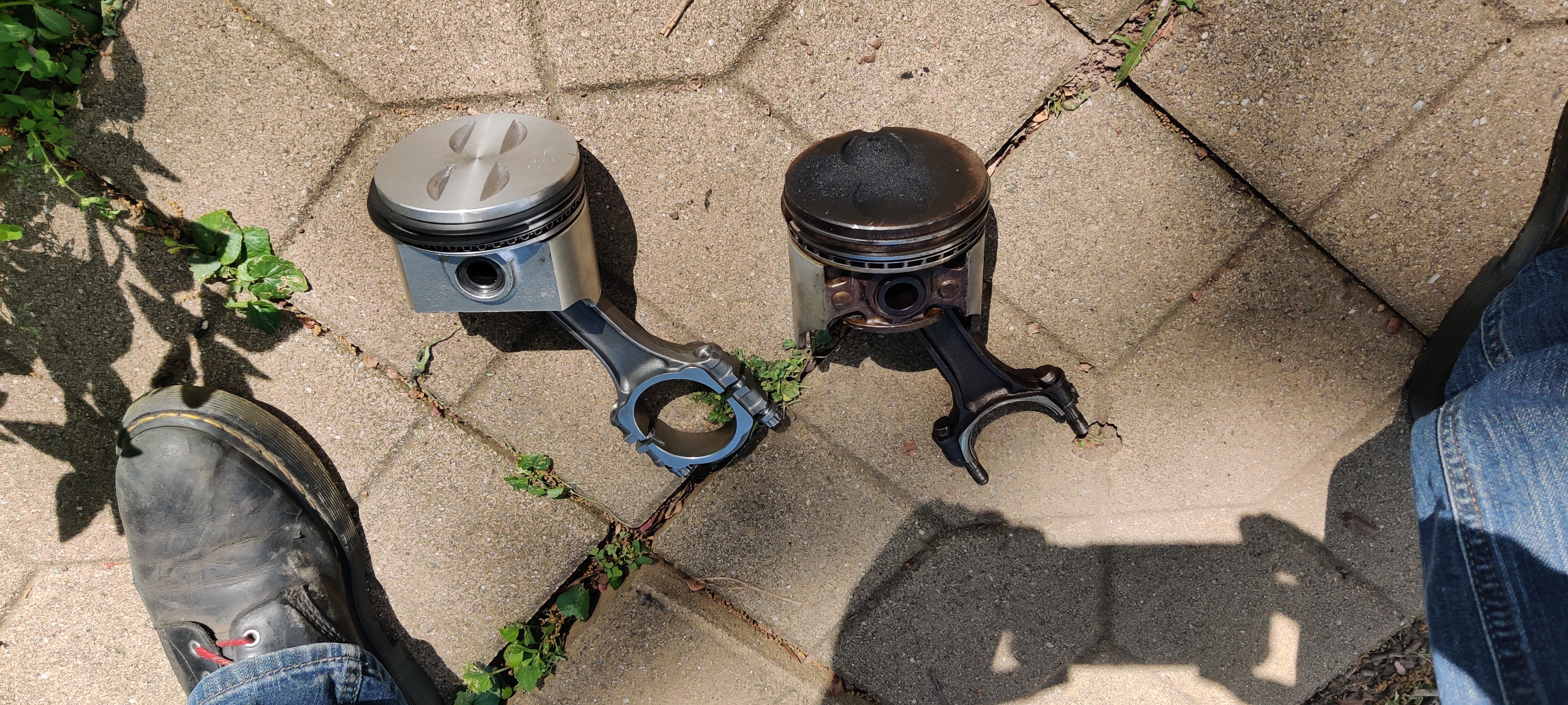 Old vs. New pistons.